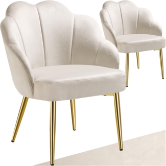 tectake Esszimmerstuhl Cocktailsessel (Set, 2 St), Bequeme Polsterung dank superdicker und hochdichte Schaumstofffüllung