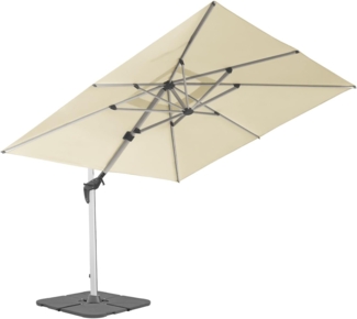 anndora-sonnenschirm Ampelschirm aus Aluminium Marktschirm mit Kurbelmechanik, LxB: 400,00x300,00 cm, mit Betonplattenständer, Winddach - 360° drehbar - witterungsbeständiger Stoff