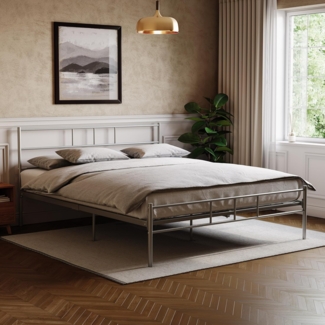 Home Discount Dorset Kingsize-Bettgestell, ‎208 x 157 x 77,5 cm, silberfarben