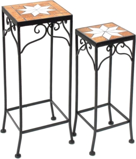 Blumenhocker Merano Mosaik 2er Set 12012 Blumenständer 46 und 54cm Hocker Eckig