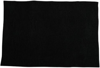 MSV Badteppich Badvorleger Duschvorleger Chenille Hochflor Badematte 60x90 cm – Schwarz