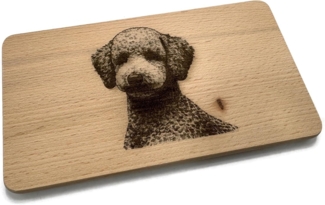 eXODA Frühstücksbrett Frühstücksbrettchen Pudel Merlie Buchenholz 22 x 12 x 1 cm, Holz, (1-St)