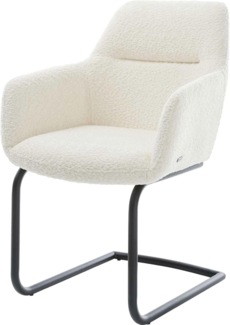 Freischwinger Pejo-Flex Bouclé Weiß Freischwinger rund Schwarz Taschenfederkern