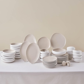 Karaca Geschirr-Set Karaca Earth Collection Cupid Tafelservice 55-tlg. für 12 Personen, 12 Personen, Stoneware