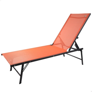 AKTIVE 61108 Gartenliege außen, Metall Textilene, orange