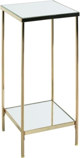 HAKU Möbel Blumensäule, vermessingt, Metall, Spiegel 5 mm - Maße: B 28 x H 66 x T 28 cm, Style: Art Deco