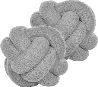 Kissen 2er Set Ohne Muster MALNI Bouclé 19 x 19 cm Grau