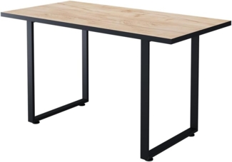 Esstisch Livorno Schwarz/Goldkraft Eiche 140 x 70 cm Vicco