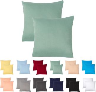 Livessa 2er Set Kissenbezug 40x40 aus%100 Baumwolle Jersey Stoff - Verdeckter Reißverschluss, Kopfkissenbezug 40x40 cm, Kissenhülle, Ultra weich und atmungsaktiv, Oeko-Tex Zertifiziert