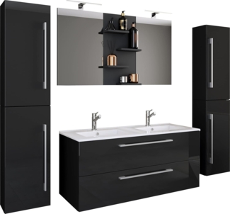 VCM Badmöbel Waschtisch Budasi 917557 Schwarz H. 150 x B. 177 x T. 46 cm