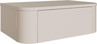 Selsey Minimalistische Nachttisch 2er Set 59 cm Breite – Hängende Nachttische Kaschmirgrau Schmal mit Schublade, Kaschmir Matt, MDF & Spanplatte, Zeitloses Design