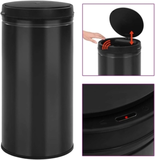 vidaXL Automatischer Sensor-Mülleimer 70 L Kohlenstoffstahl Schwarz 322702