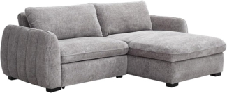 Vente-unique - Ecksofa zum Ausklappen und wendbar aus grauem meliertem Stoff - MONAVI