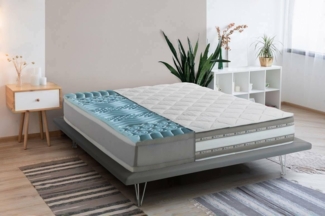 Talamo Italia - Teodora-Doppelmatratze, Memory Foam- und Gel-Matratze mit 9 differenzierten Zonen, 100 % Made in Italy, milbenhemmend und hypoallergen, 140 x 190 x 27 cm