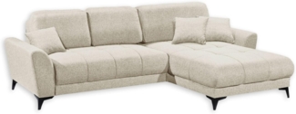 BERN Ecksofa mit Schlaffunktion in Ivory - Moderne Eckcouch in L-Form mit Bettkasten - 281 x 91 x 189 cm (B/H/T)