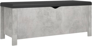 vidaXL Aufbewahrungsbox mit Kissen Betongrau 105x40x45 cm 3279330