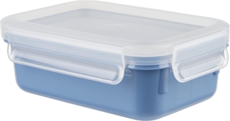 Emsa N10122 Clip & Close Color Edition Frischhaltedose | 0,55 Liter | 100% auslaufsicher/hygienisch | BPA-frei | spülmaschinen-, mikrowellen- und gefriergeeignet | Aqua Blau
