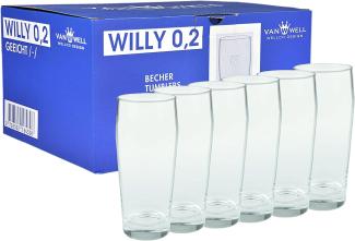 6er Set Bierglas Willibecher 0,2L geeicht Glas Biergläser Tumbler perfekt geeignet für Gastronomie