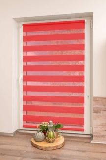 K-Home Klemmfix Doppelrollo Madrid ohne Bohren Rot 95x150 cm (B x L)