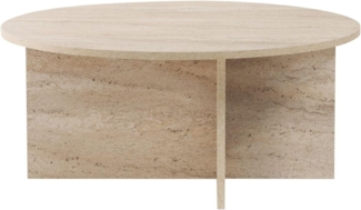 Stylish Coffee Table, Travertine Color, 90 x 40 x 90 cm | 100% Melamine Coated Particle Board, 18 mm Thick | Perfect for Modern Living Rooms & Spaces