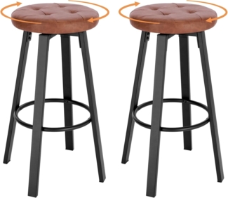 Woltu Barhocker (2 St), mit drehbarem Sitz Φ 35,5 cm, gepolsterer Hocker
