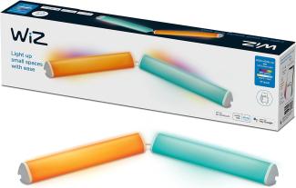 WiZ Light Bar Tischleuchte Tunable White and Color, dimmbar, 16 Mio. Farben, smarte Steuerung per App/Stimme über WLAN, Doppelpack