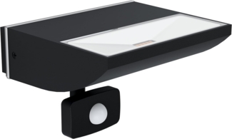 Eglo 99579 Wandleuchte SORRONARO Alu Kunststoff Up oder Downlight schwarz / Kunststoff transparent LxBxH:17,0 x 14,0 x 12,0 cm - IP44 - 1X10,5W mit Sensor