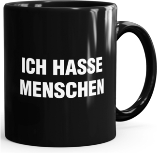 MoonWorks Tasse ''Ich hasse Menschen Spruch Kaffee-Tasse MoonWorks''