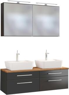 Bad-Set 5-tlg. 'Davos' mit LED-Beleuchtung und Waschbecken