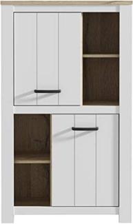 FORTE Elara Schrank, Holzwerkstoff, Braun/Weiß, 86,7 x 147,1 x 42,2 cm