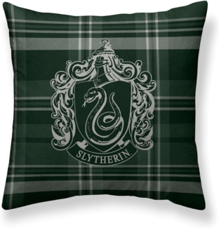 Belum | Kissenbezug Harry Potter, 100% Baumwolle, 50x50 cm, Modell Slytherin, Karo A