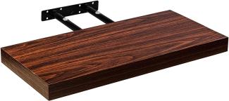 STILISTA® Wandregal Volato, freischwebend, Stärke 3,8cm, schadstoffgeprüft, Holzdekor-dunkel, 70 cm