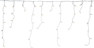 FHS LED-Eisregen außen 168er warmweiß, IP44, 6/18 h Timer, 4 m/14 Stränge