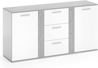 Vicco Kommode Beton 155 x 80 cm mit Schubladen, Novelli