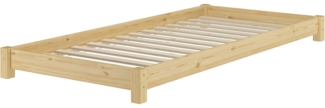 Niederflurbett Futonbett Einzelbett Bodenbett Futon 90x200 Kiefer massiv V-60. 51-09