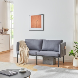 2-Sitzer-Sofa Kamar 69x158x63 cm Dunkelgrau [en. casa]