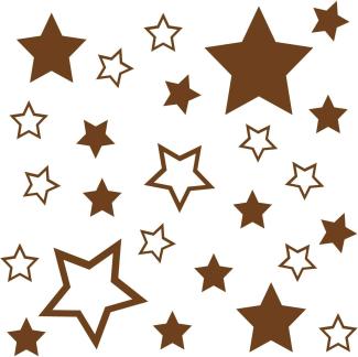 kleb-Drauf Wandtattoos 25 Sterne Kupfer - glänzend