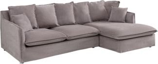 riess-ambiente Ecksofa HEAVEN 255cm taupe, Einzelartikel 1 Teile, Couch · L-Form rechts · Wohnzimmer · Samt · Federkern · Landhaus