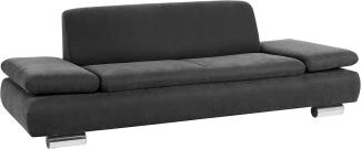 Terrence Sofa 2,5-Sitzer Veloursstoff Anthrazit Metallfüße verchromt