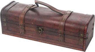 HMF Geschenkbox Deko Geschenk aus Holz für 1 Weinflasche, Querformat, Spanien, Vintage Weinbox, Geschenkkiste für besondere Anlässe