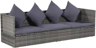 vidaXL Garten-Sofabett 200x60 cm Poly Rattan Grau 43959