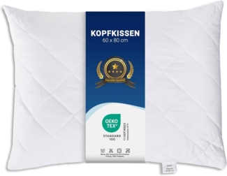 ZOLLNER Kopfkissen, Füllung: 100% Polyester, Seitenschläfer, Rückenschläfer, Bauchschläfer, 60x80 cm, 50% Polyester, 50% Baumwolle, vom Hotelwäschespezialisten