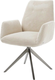 Drehstuhl Zoa-Flex Cord Beige Kreuzgestell breit Graphit 360° drehbar Wippfunktion Taschenfederkern