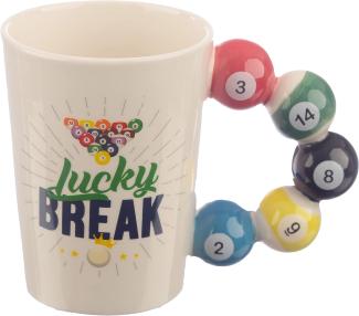 Pool Balls Tasse Lucky Break mit Pool Bällen am Henkel