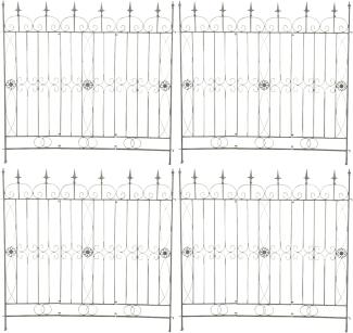 4er Set Gartenzäune Mangold (Farbe: antik-grün)