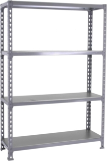 Simon Rack Simonclick Metallregal, 4 verstellbare Regalböden, 200 kg Biegestelle, 1500 x 1100 x 500 mm, Lagerregal, ohne Schrauben, Grau