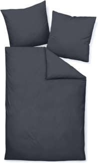 Traumschlaf Uni Mako-Satin Bettwäsche|140x200 cm + 70x90 cm| titan