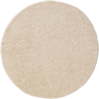 benuta Hochflor-Teppich Soho, rund, Höhe: 31 mm, Teppich Wohnzimmer, Schlafzimmer, Esszimmer, Rutschfest, Waschbar