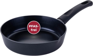 FACKELMANN Bratpfanne Essential Highrise Ø 20 cm aus recyceltem Aluminium mit Keramikbeschichtung – Perfekt für alle Herdarten inklusive Induktion, Schwarz