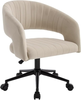 Vente-unique - Bürostuhl höhenverstellbar - Samt - Beige & Schwarz - TIRIESI von Pascal Morabito